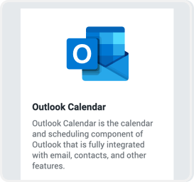 Under Settings, find the Outlook Calendar integration