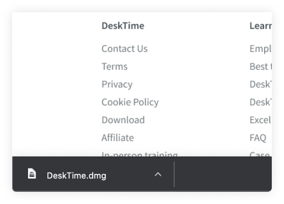 Download the DeskTime app (compatible with macOS 10.10 onwards)